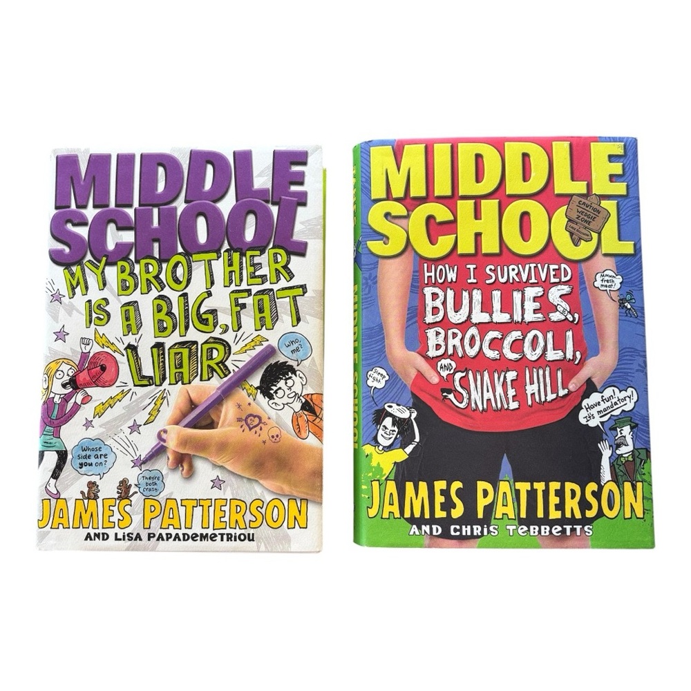 Set of 2️⃣ James Patterson Hard Cover Middle School Books
